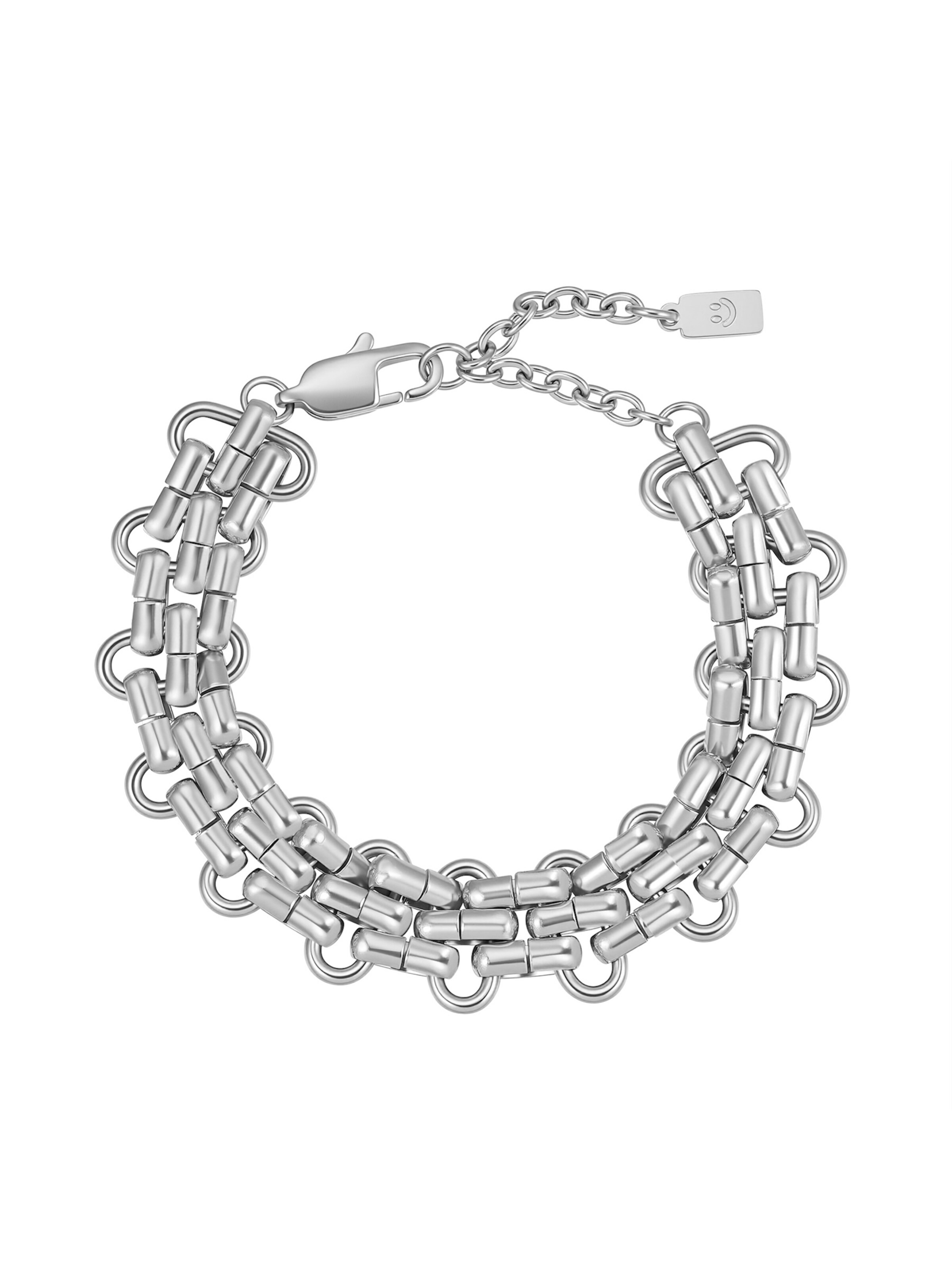 Bracelet 'Interlocking' Hey Happiness en argent : devant