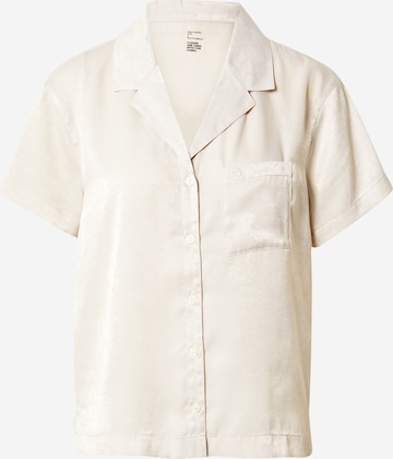 Gilly Hicks Pajama Shirt in Beige: front