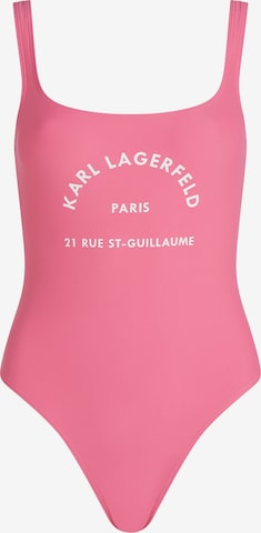 Karl Lagerfeld Bustier Badeanzug in Pink: predná strana