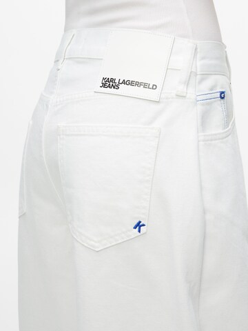 Wide leg Jeans con pieghe di KARL LAGERFELD JEANS in bianco
