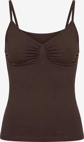 SASSYCLASSY Shaping Top in Brown: front