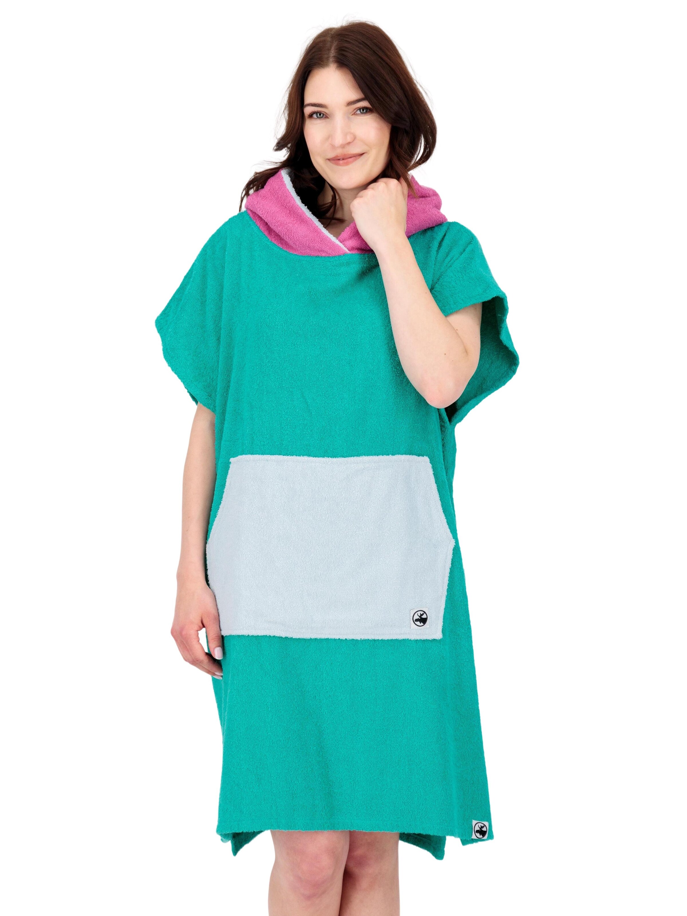 deproc Long Bathrobe 'PARLEE BEACH' in Blue: front