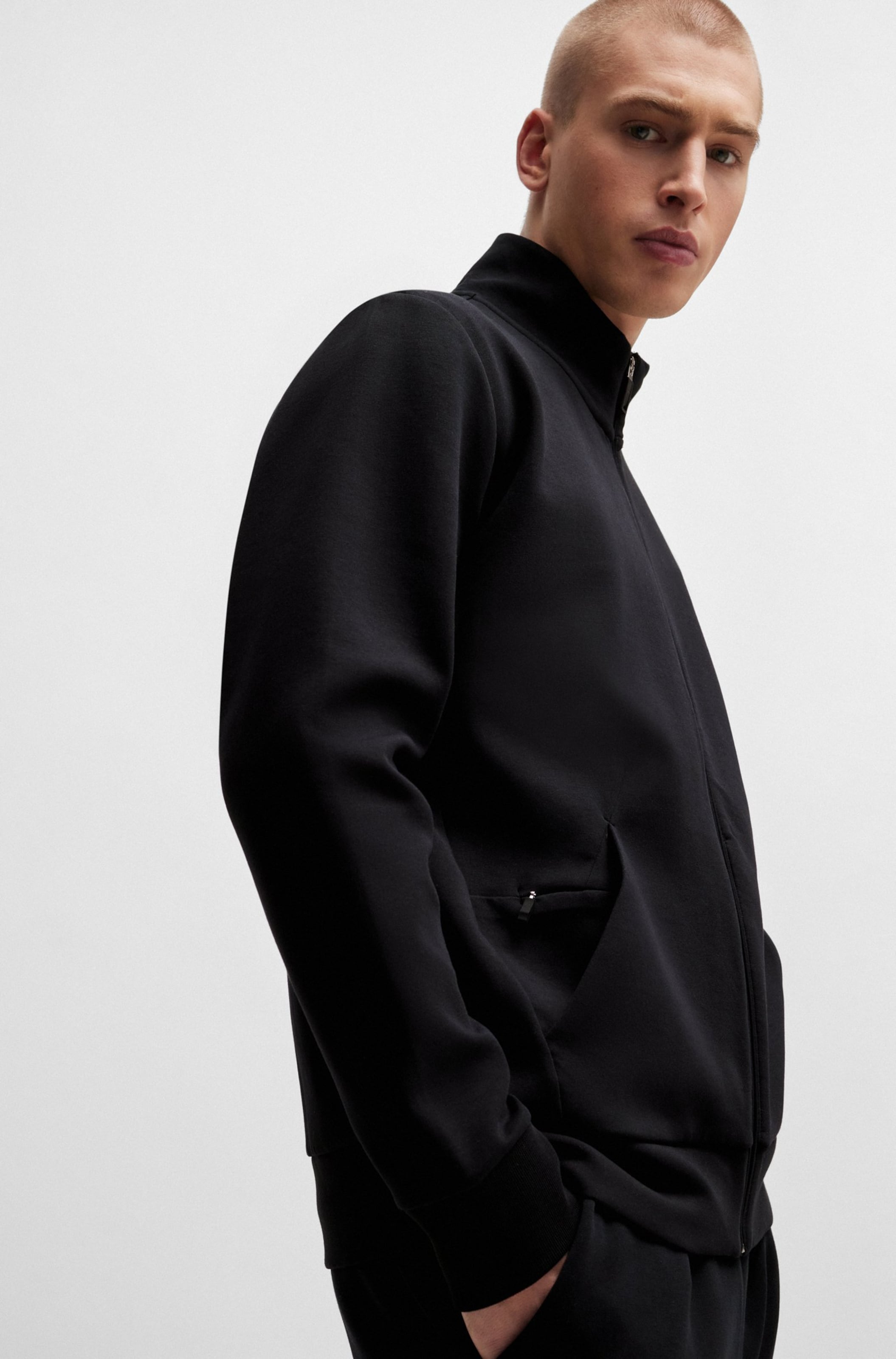 BOSS Zip-Up Hoodie 'Skaz' in Black | ABOUT YOU
