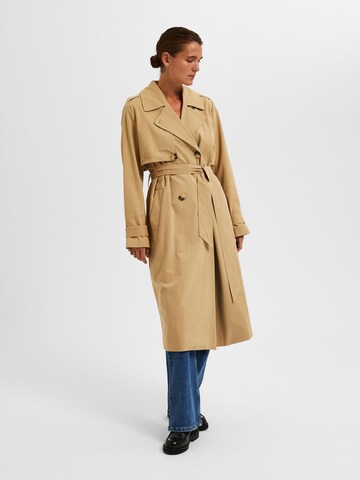 SELECTED FEMME Between-Seasons Coat 'SIA' in Brown