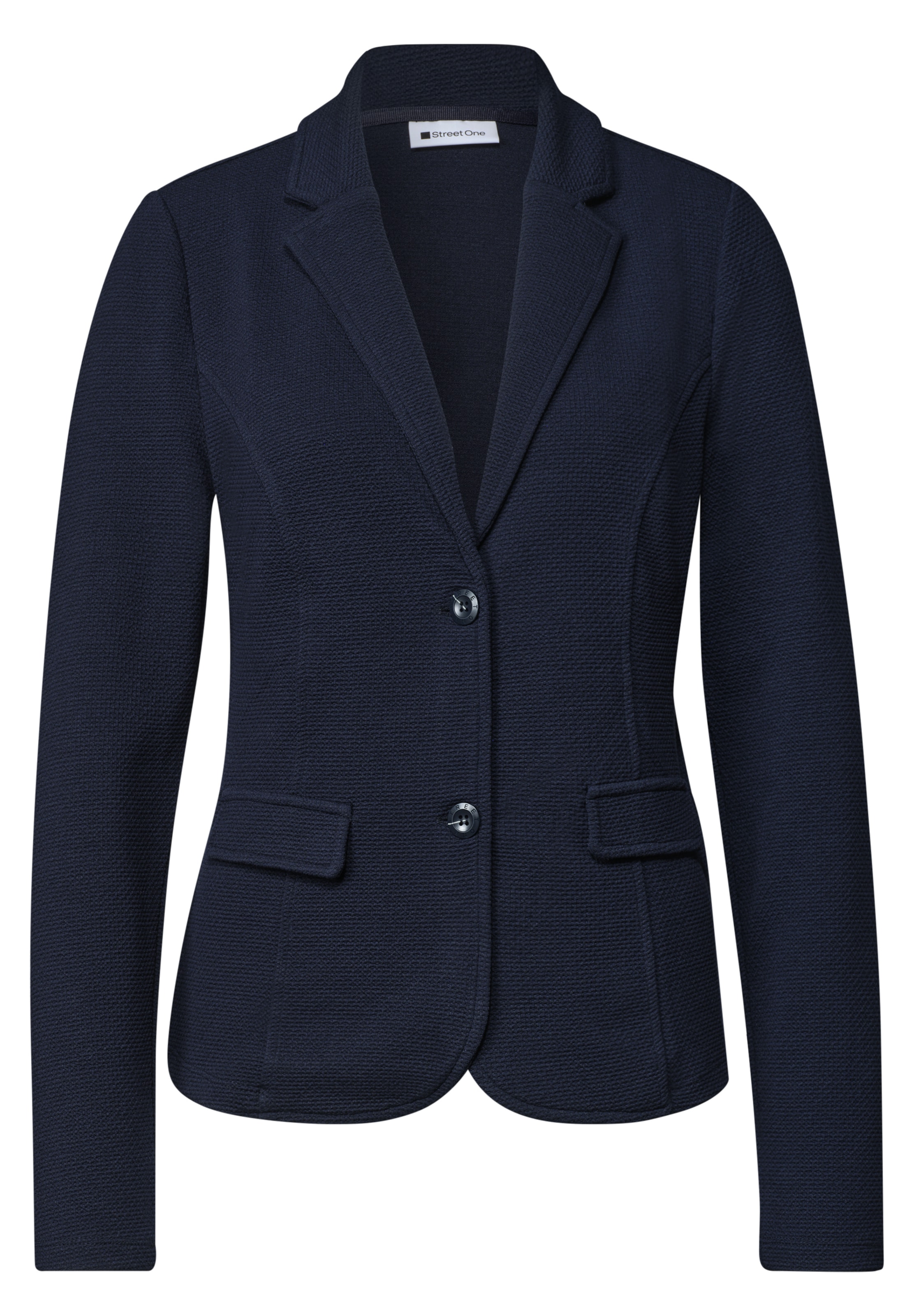 STREET ONE Basic Blazer mit Struktur in Blau: Vorderseite