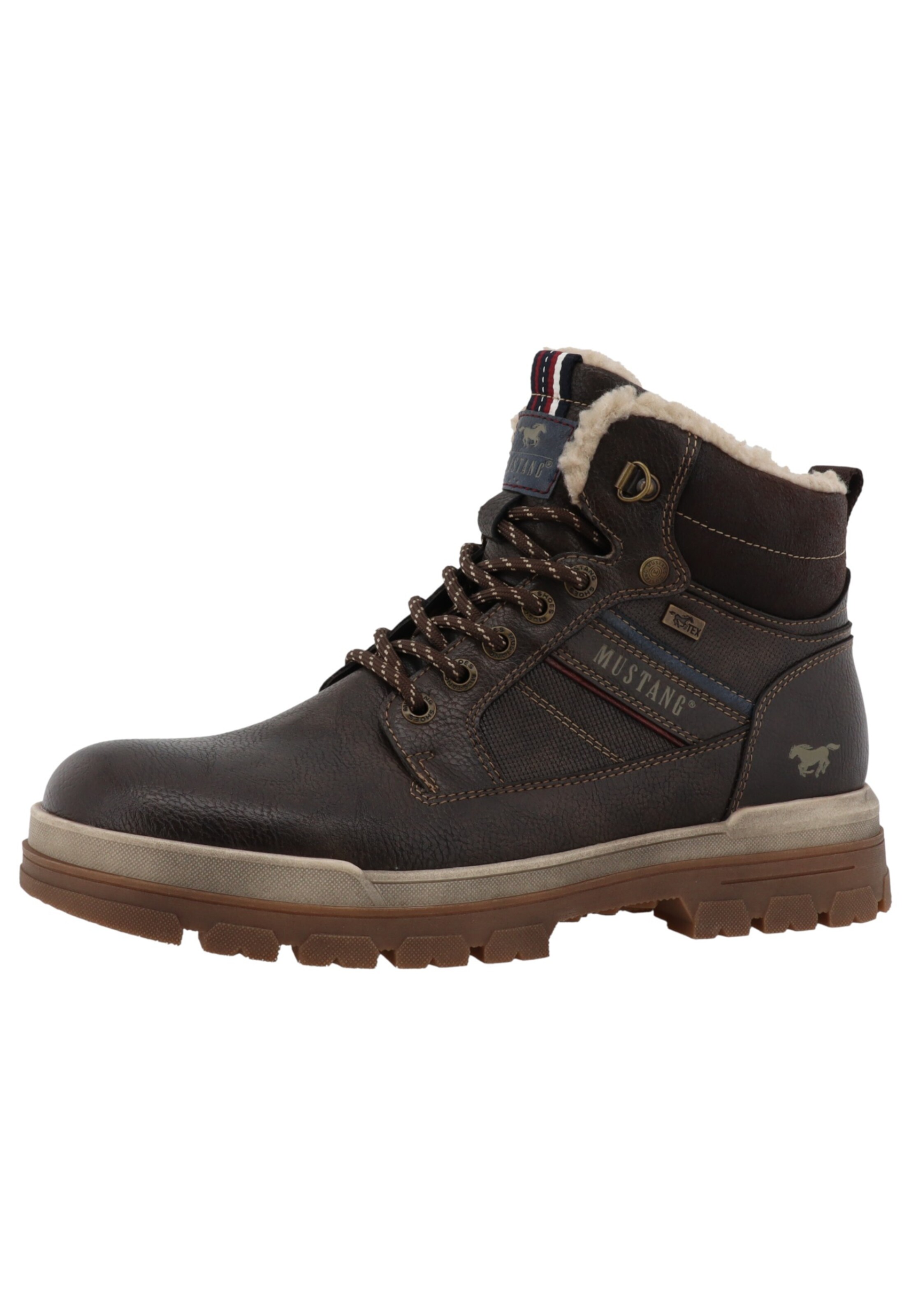 MUSTANG Lace-up boots in Brown: front