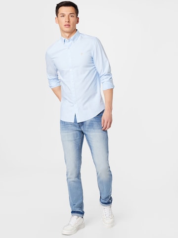 FARAH Slim fit Button Up Shirt 'Brewer' in Blue