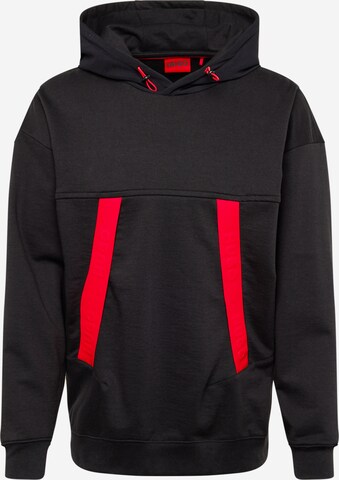 HUGO Sweatshirt 'Dechnico' in Black: front