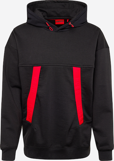 HUGO Μπλούζα φούτερ 'Dechnico' σε κόκκινο / μαύρο, Άποψη προϊόντος