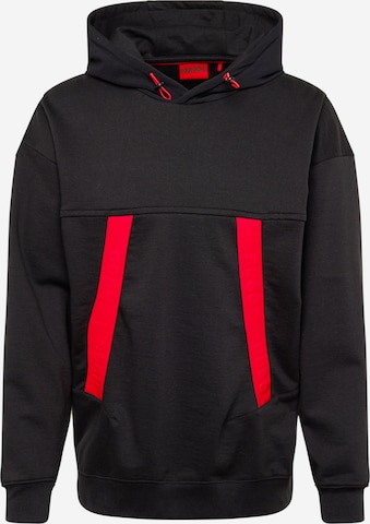 Sweat-shirt 'Dechnico' HUGO Red en noir : devant