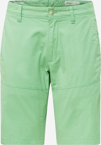 s.Oliver Trousers in Green: front