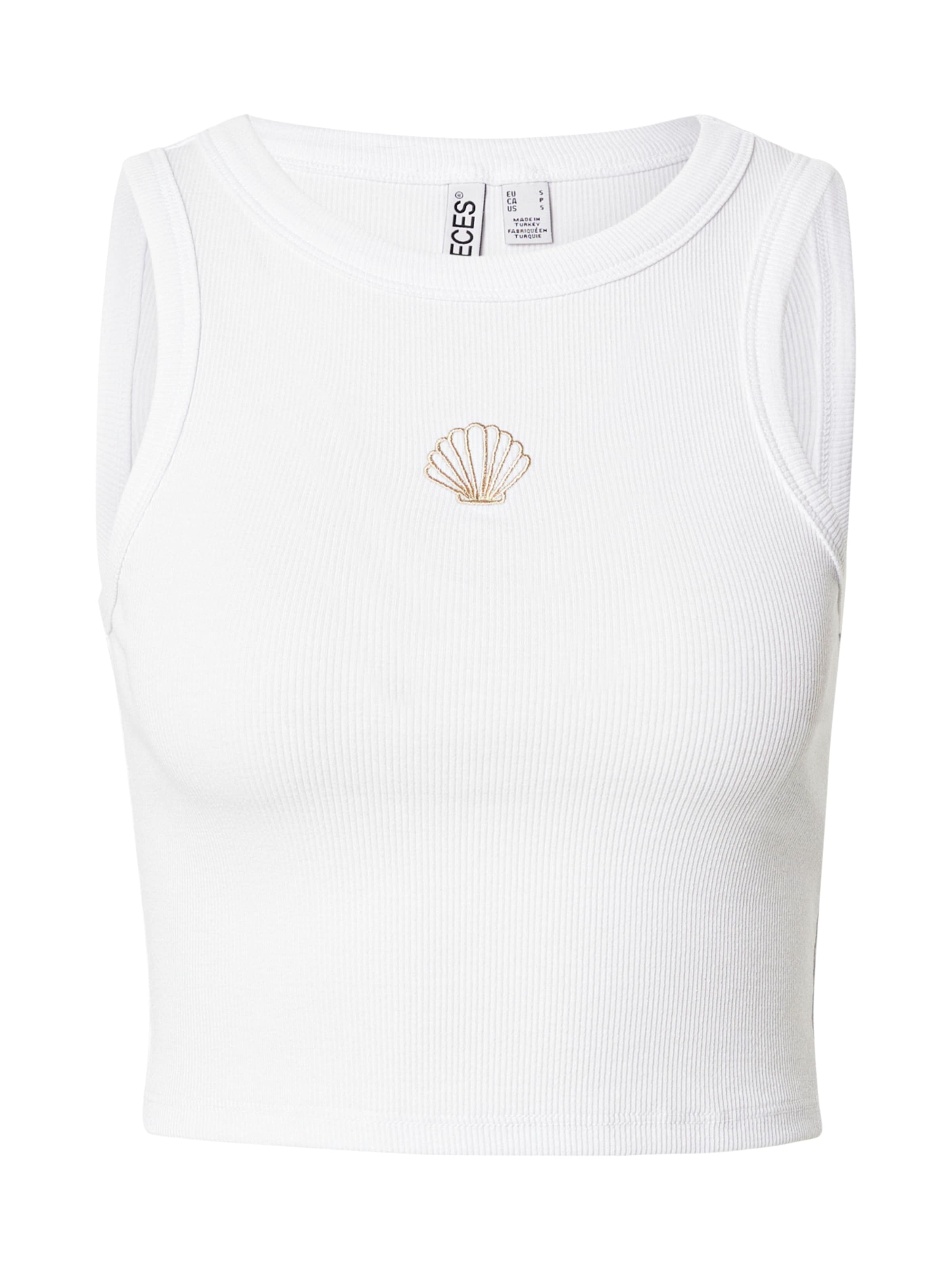 PIECES Top 'PCMIMI' in Weiß: Vorderseite