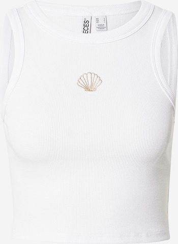 PIECES Top 'PCMIMI' in White: front