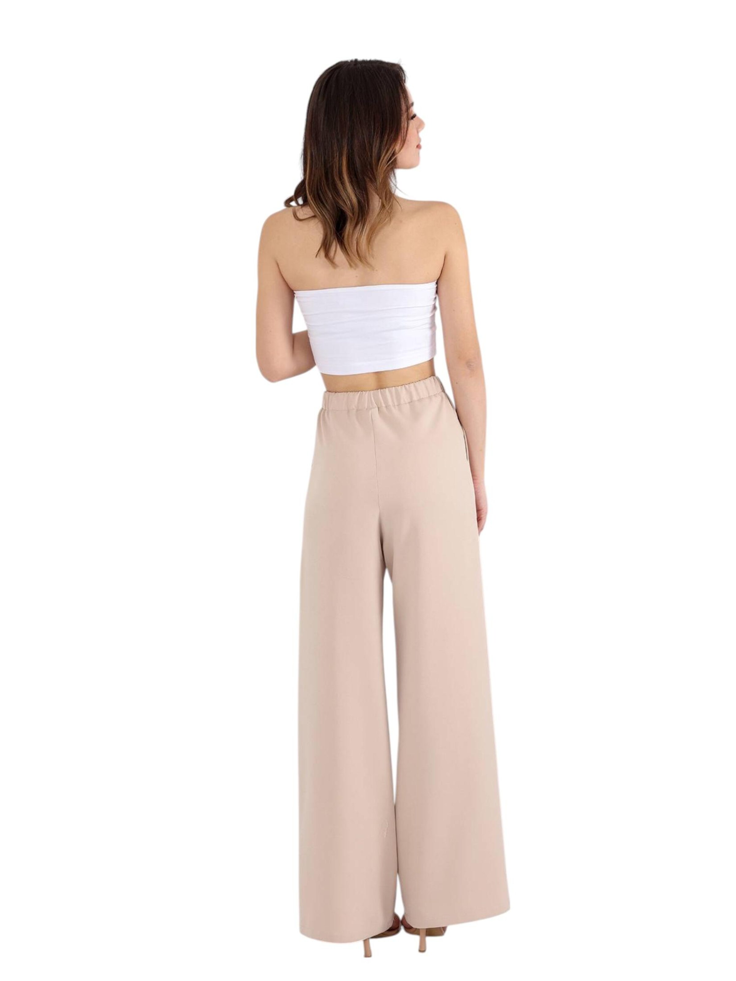 fashionshowcase Wide leg Broek 'ALIN' in Beige