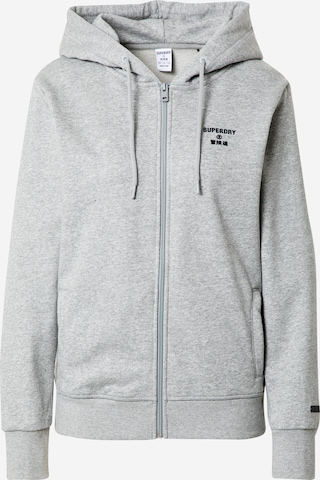 Giacca di felpa sportiva 'Core' di Superdry in grigio: frontale