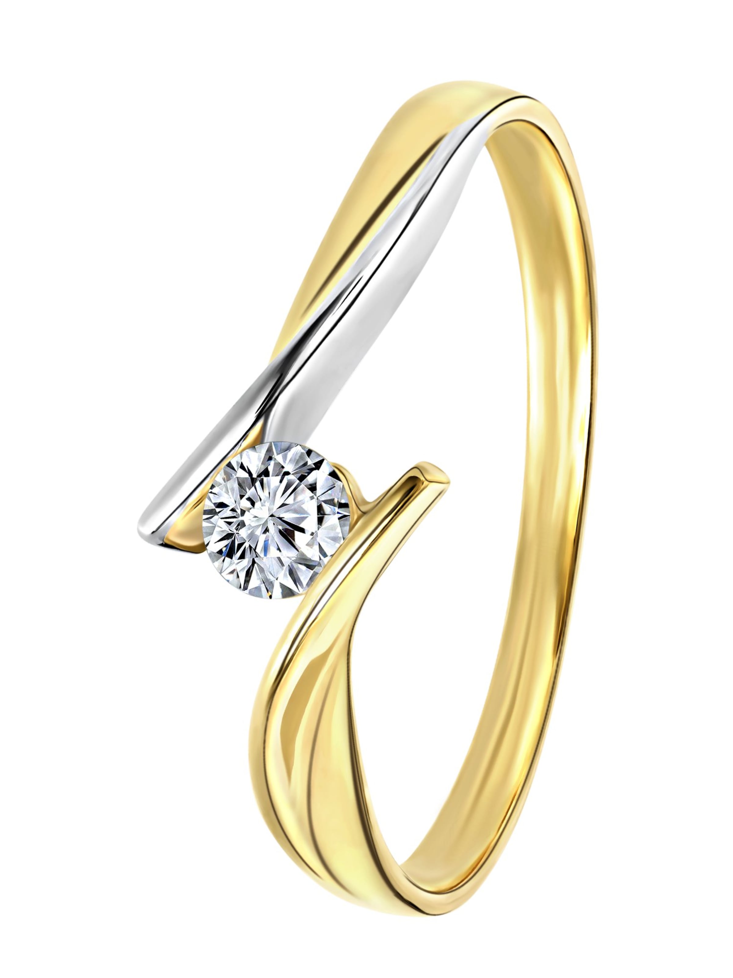 Lucardi Ring 'Klassisch' in Goud: voorkant