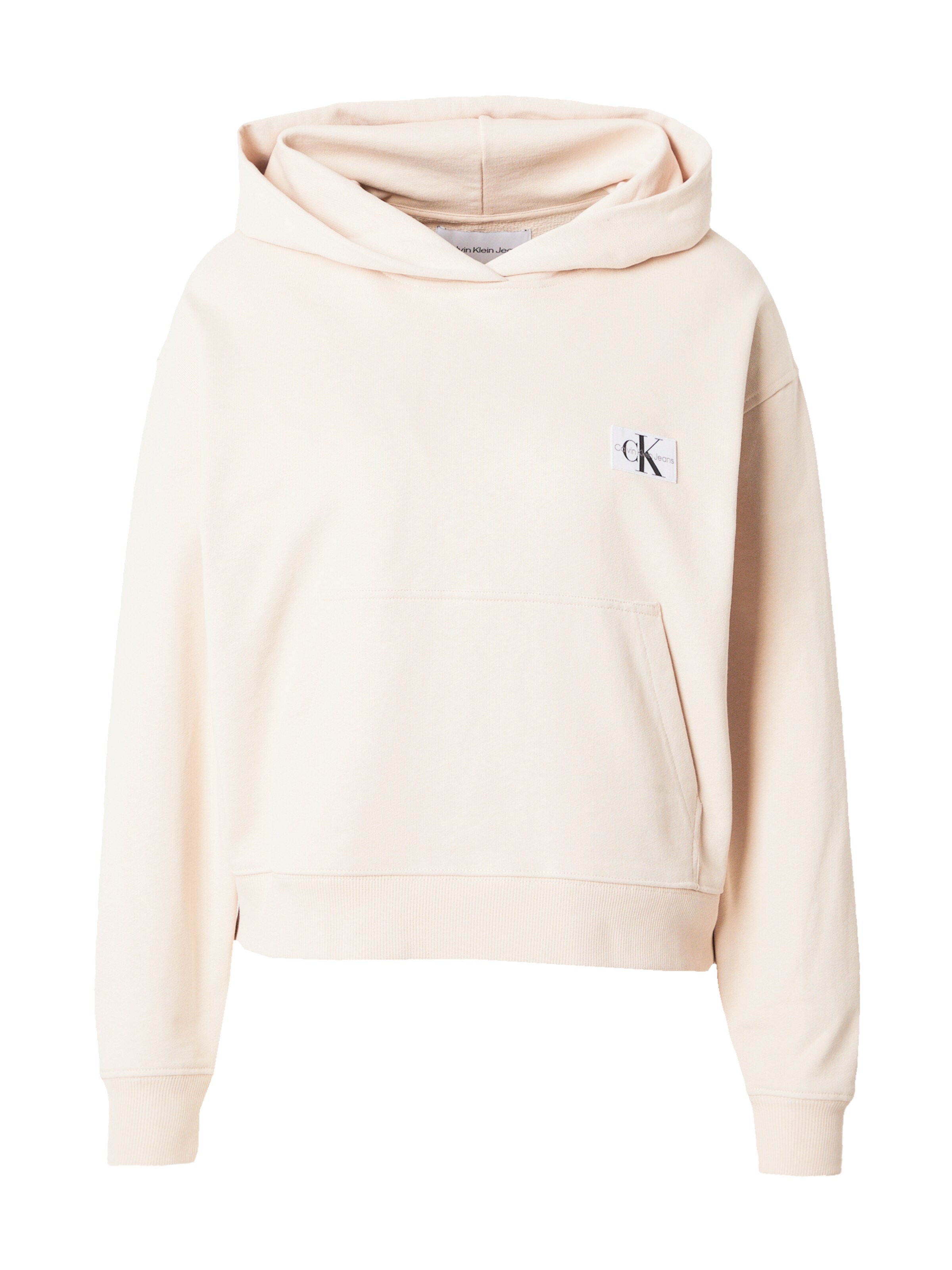 Calvin Klein Jeans Tréning póló 'Badge' - bézs: elől