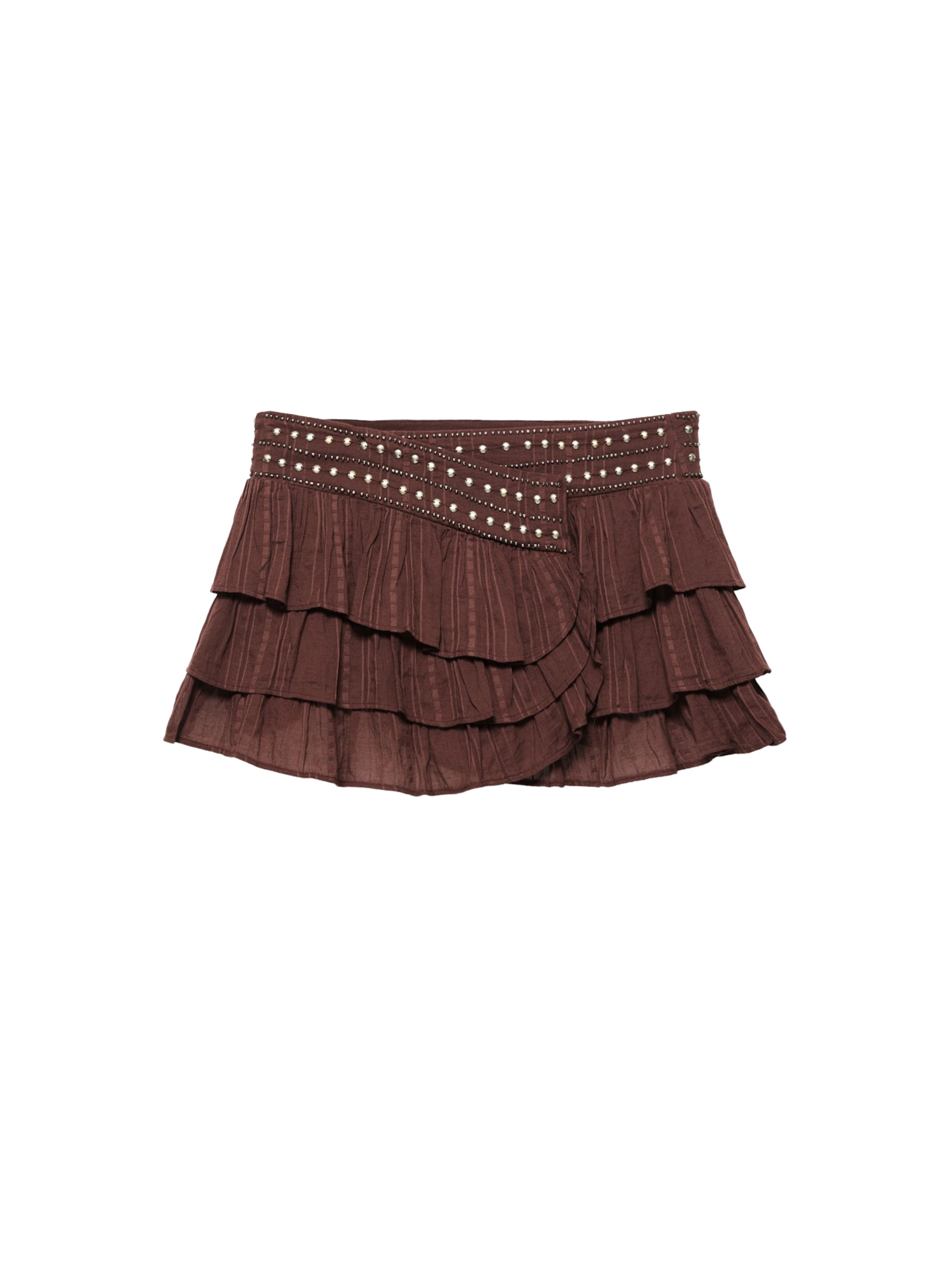 Pull&Bear Spódnica w kolorze brązowy: przód