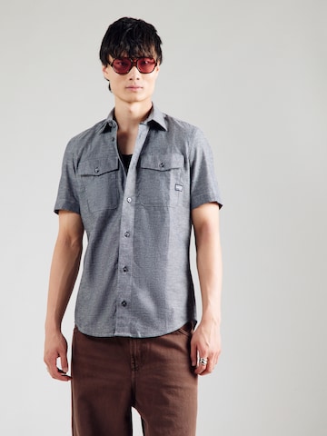 G-STAR Slim fit Button Up Shirt in Blue: front
