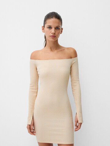 Bershka Dress in Beige: front