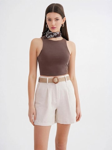 Wide leg Pantaloni con pieghe di MixRay in bianco