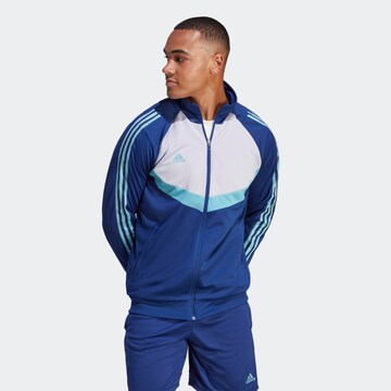 ADIDAS SPORTSWEAR - Sudadera con cremallera deportiva 'Tiro' en azul: frente