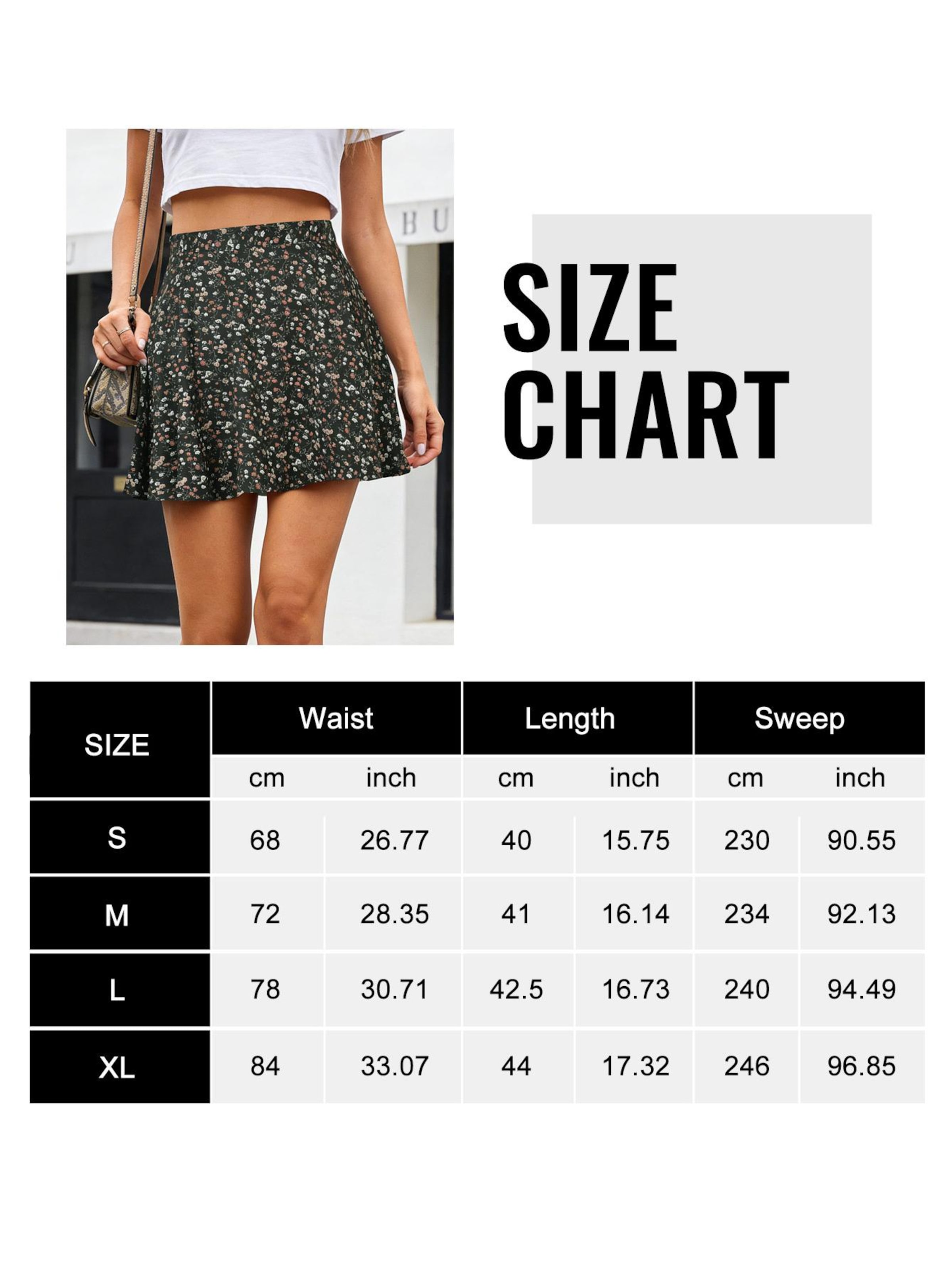 MEETWEE Rok 'Floral dress' in Zwart