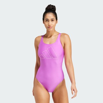 ADIDAS PERFORMANCE Active Swimsuit 'Big Bars' in Purple: front