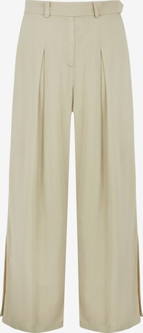 Aligne Wide leg Pleat-Front Pants 'Edna' in Green: front