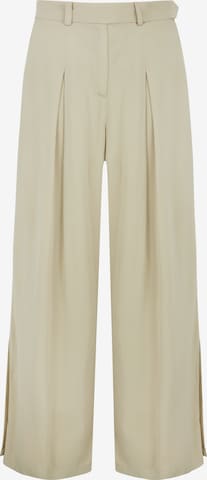 Aligne Wide leg Pleat-Front Pants 'Edna' in Green: front