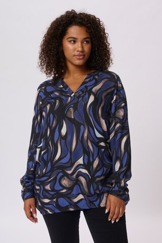 KAFFE CURVE Bluse 'KC Diana' in Blau: Vorderseite