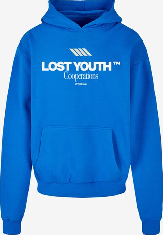 Sweat-shirt Lost Youth en bleu : devant