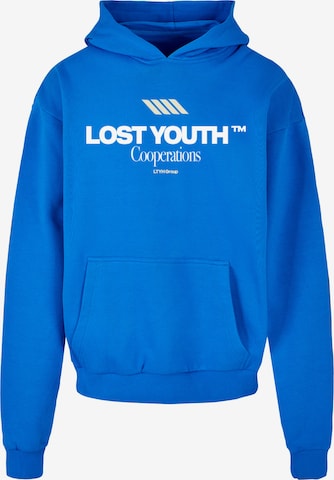 Sweat-shirt Lost Youth en bleu : devant