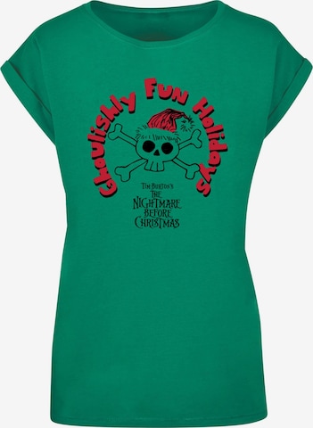 ABSOLUTE CULT T-Shirt 'The Nightmare Before Christmas - Ghoulishly Fun Holidays' in Grün: predná strana