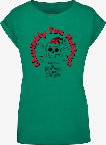 T-shirt 'The Nightmare Before Christmas - Ghoulishly Fun Holidays' ABSOLUTE CULT en vert : devant