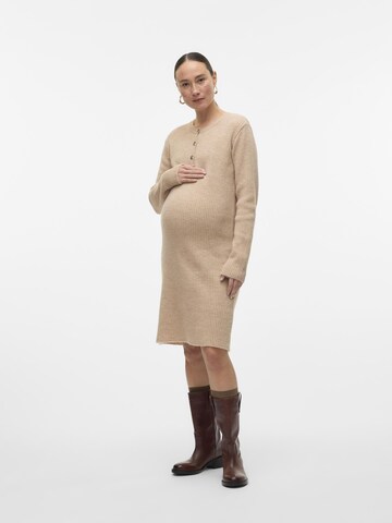MAMALICIOUS Gebreide jurk in Beige