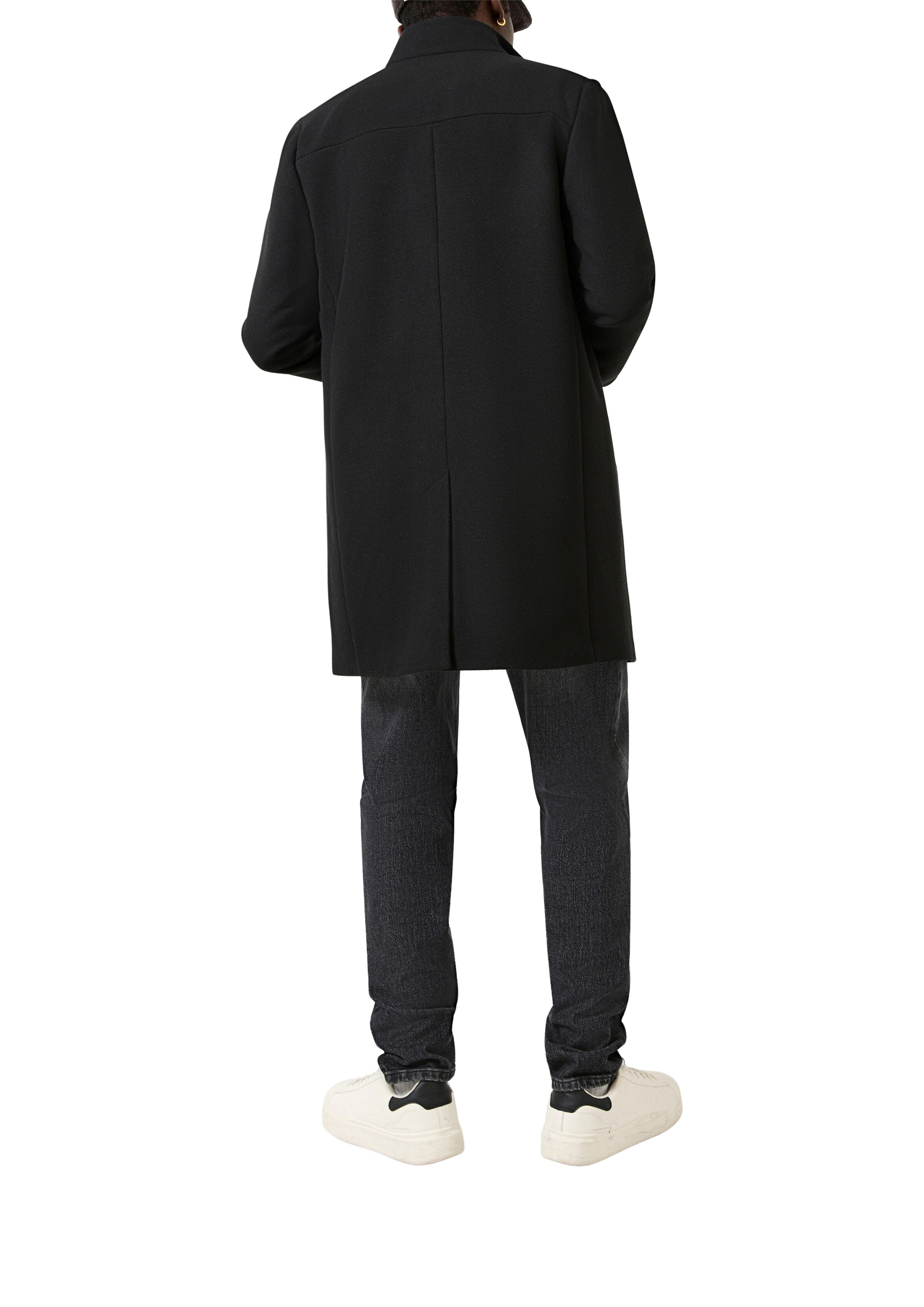 Manteau mi-saison QS en noir : derrière