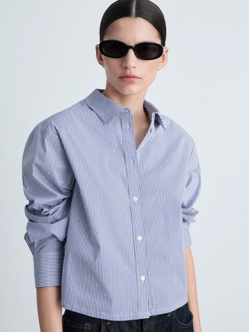 MANGO Bluse 'Spiga' in Blau: Vorderseite