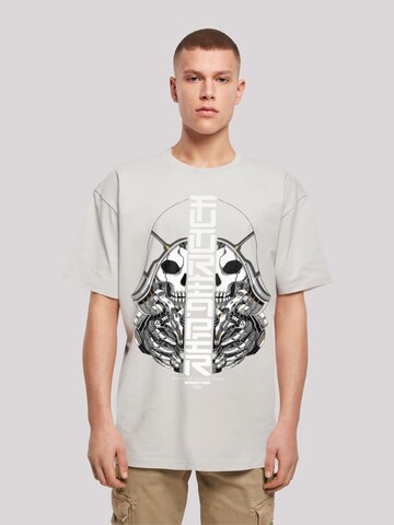 F4NT4STIC Shirt 'Cyber Bone Futureaper CYBERPUNK STYLES' in Grijs: voorkant