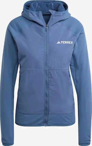 ADIDAS TERREX Athletic Fleece Jacket 'Techrock' in Blue: front