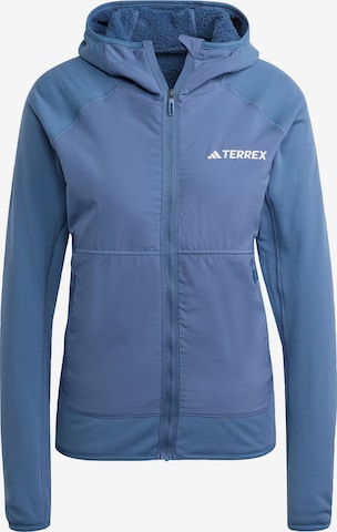 ADIDAS TERREX Functionele fleece jas 'Techrock' in Blauw: voorkant