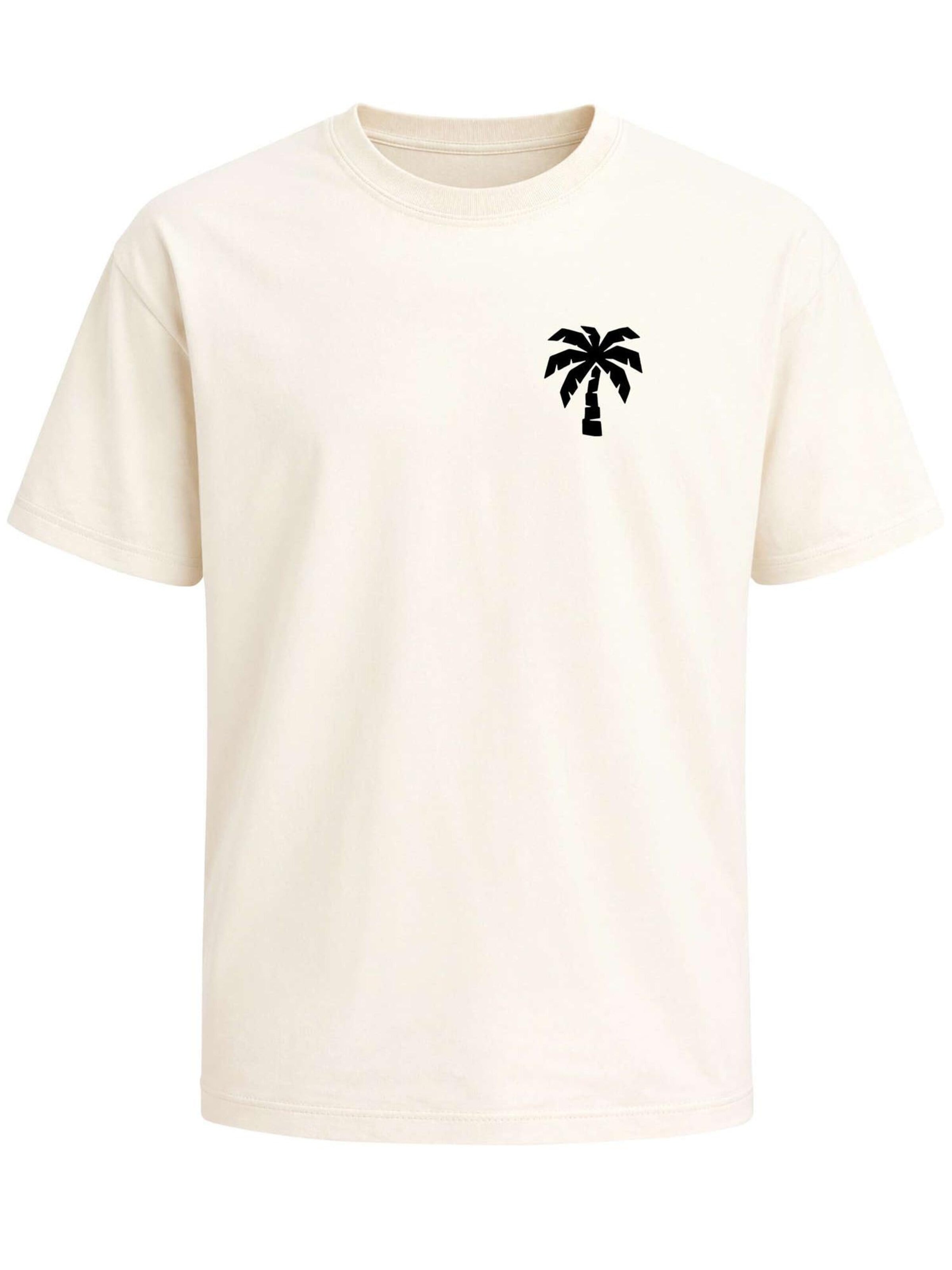 Neverless Shirt 'Minimalistic Palm'‌‌‌‌‌‌‌‌ in Beige: Vorderseite