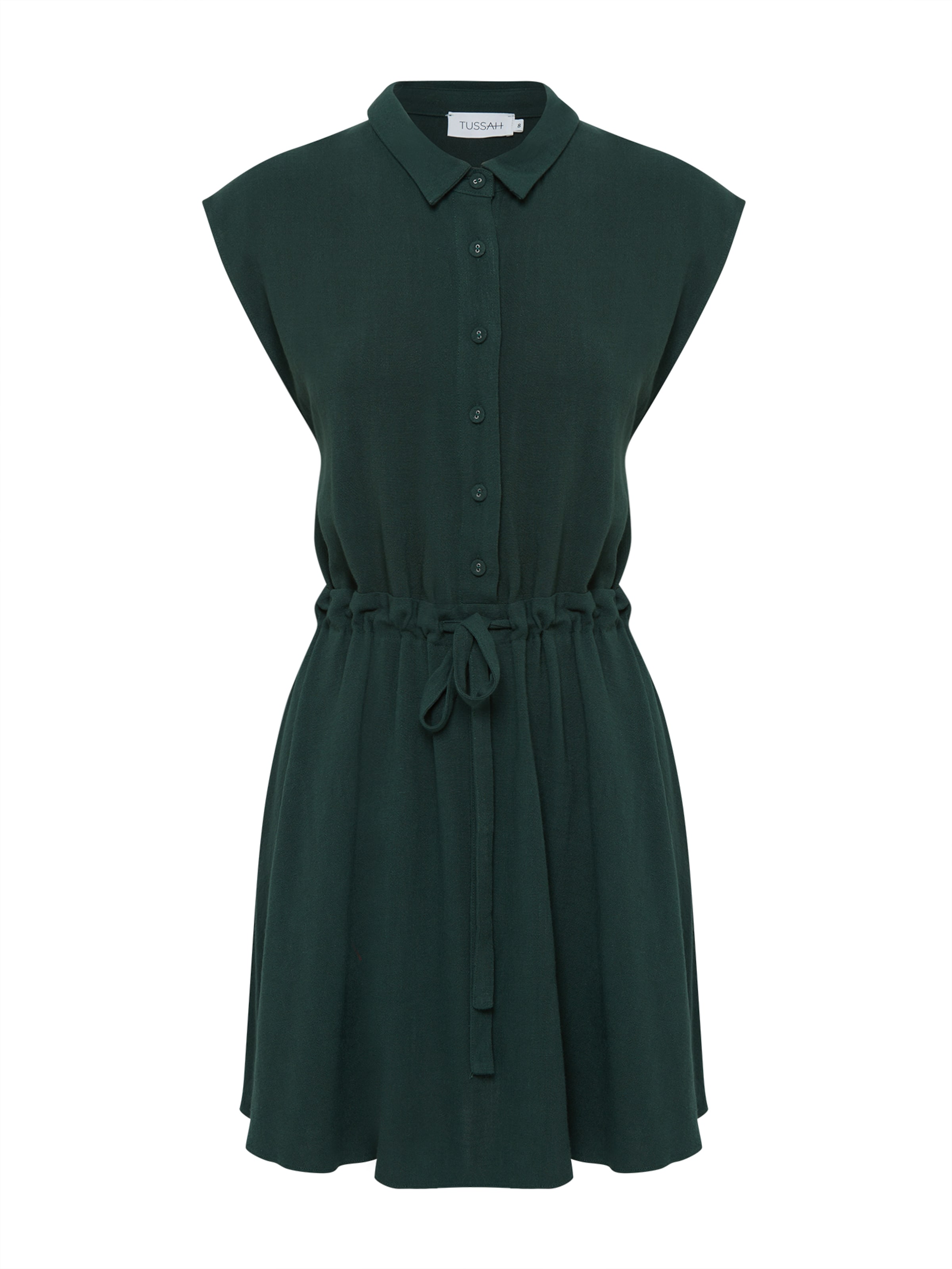 Abito 'ADELINA' di Tussah in verde: frontale