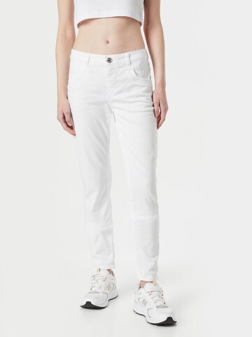 MOS MOSH Slim fit Trousers in White: front