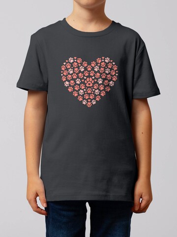 watabout.kids T-Shirt 'Pfotenliebe 02' in Grau: Vorderseite