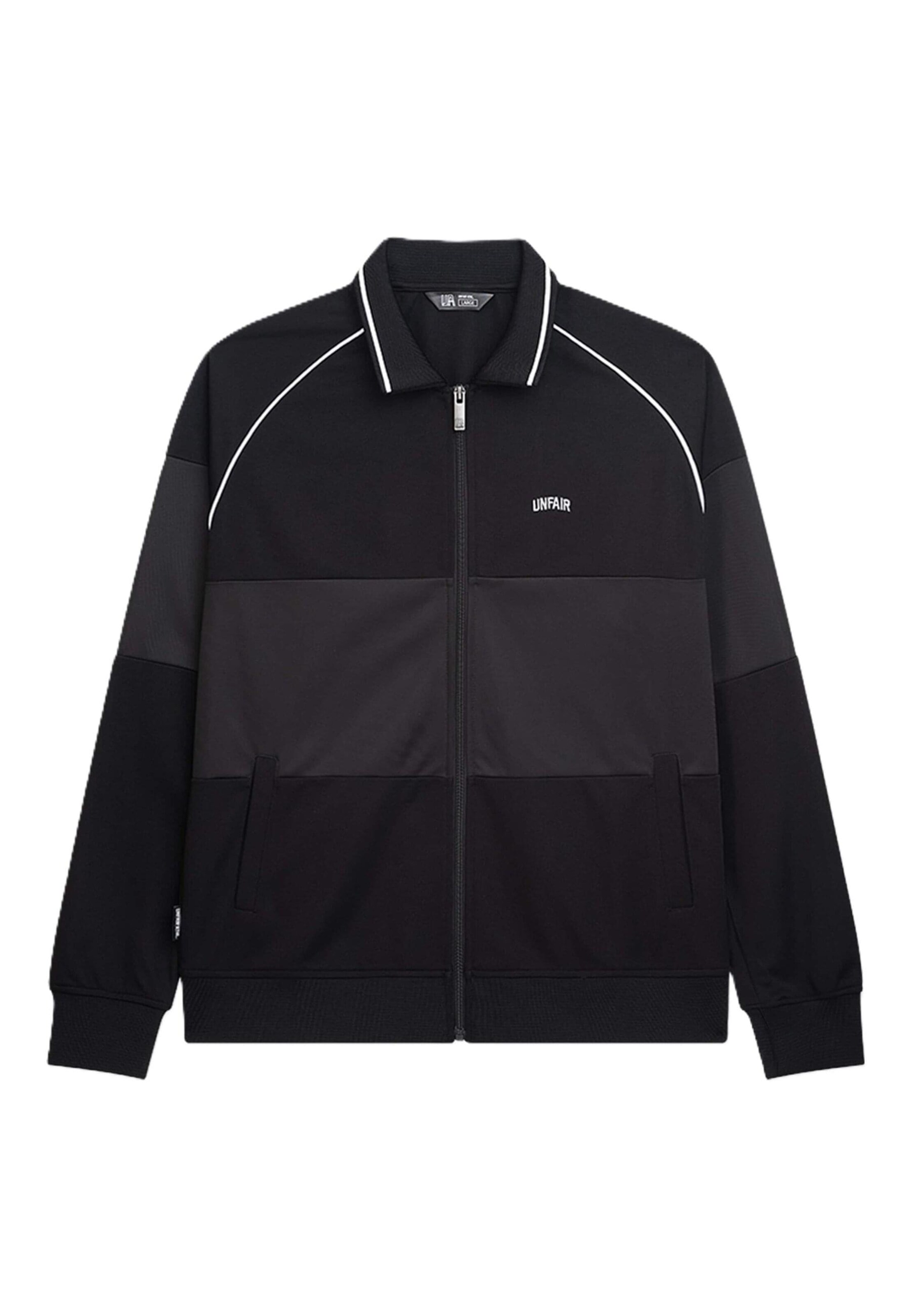 Unfair Athletics Between-season jacket 'Center Court Tracktop' in Black: front