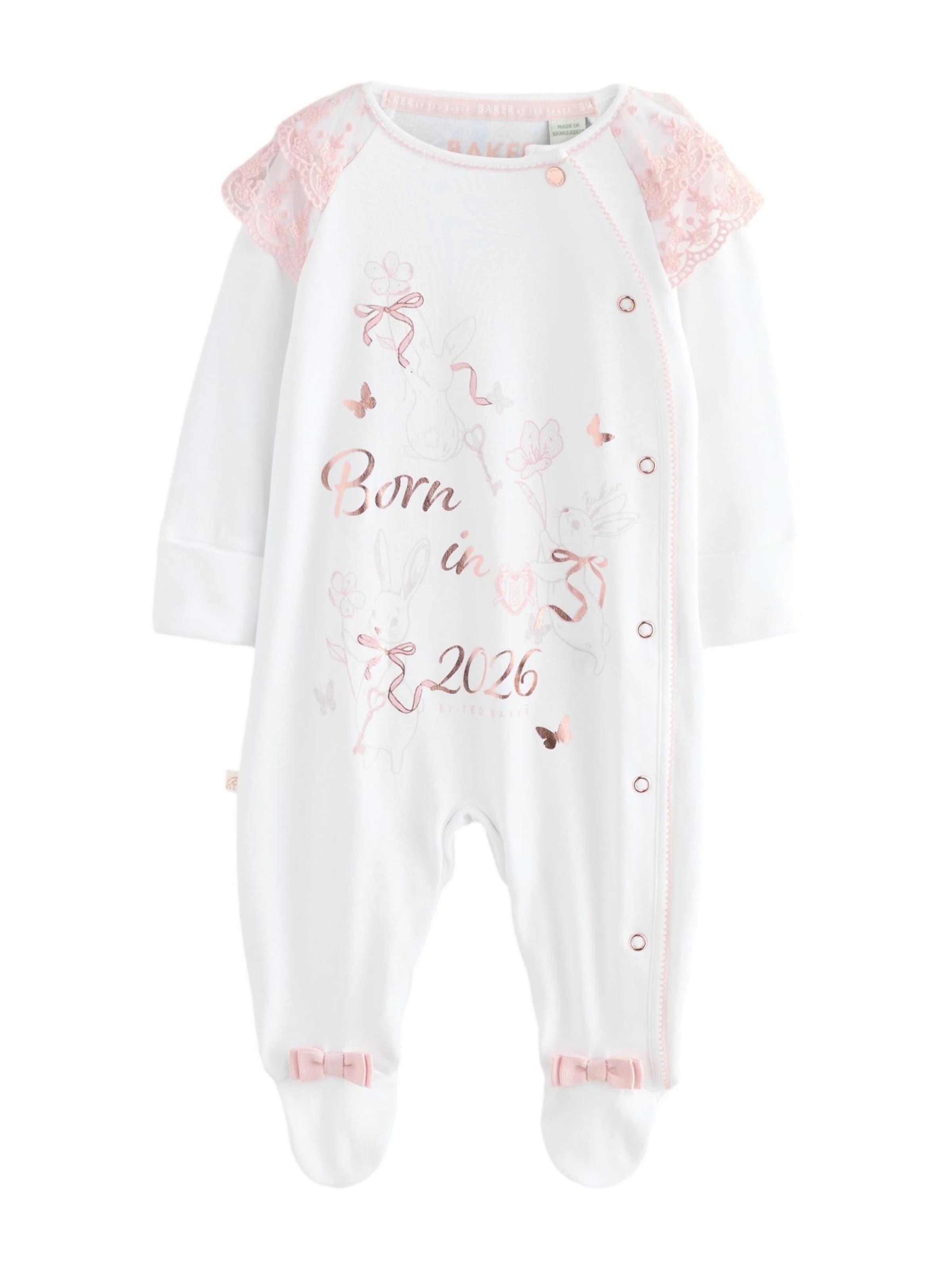 Baker by Ted Baker Nattøj 'Born In 2026' i hvid: forside