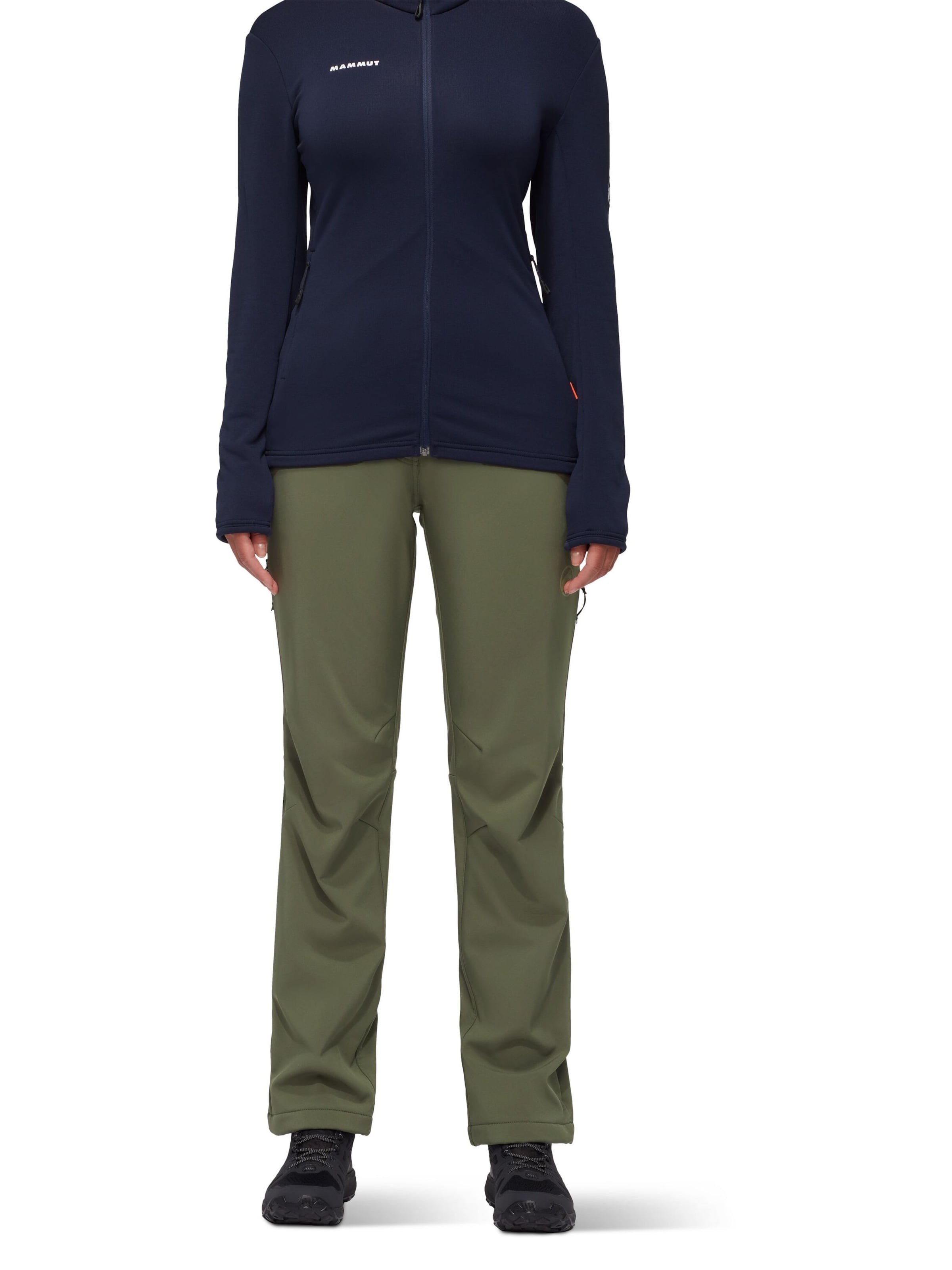 MAMMUT Regular Outdoor Pants in Green: front