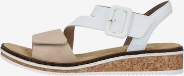 Sandales 'Sandalen mit Klettverschluss Montreux' Rieker en blanc : devant