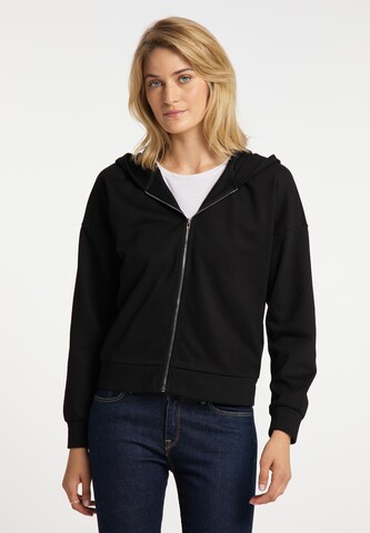 usha BLUE LABEL Zip-Up Hoodie in Black: front